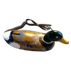 Vintage Quacky III Novelty Phone Solid Wood One Piece Mallard Duck Phone